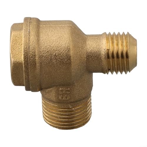 Image of Two Port Brass Check Valve with Male Thread Fittings for Air Compressor Applications Requiring Standardized Compatibility (16x14mm)