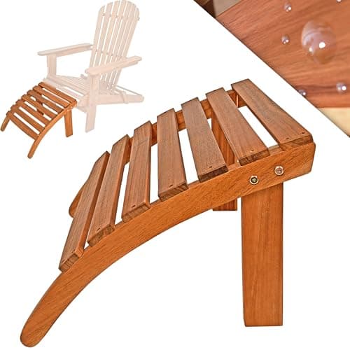 Image of CASARIA® Adirondack Foot Stool - Acacia Wood Garden Footstool for Patio & Terrace - Slatted Footrest for Garden Chair - Wooden Sun Lounger Stool, Outdoor Foot Rest Seat - Portable & Compact Seating