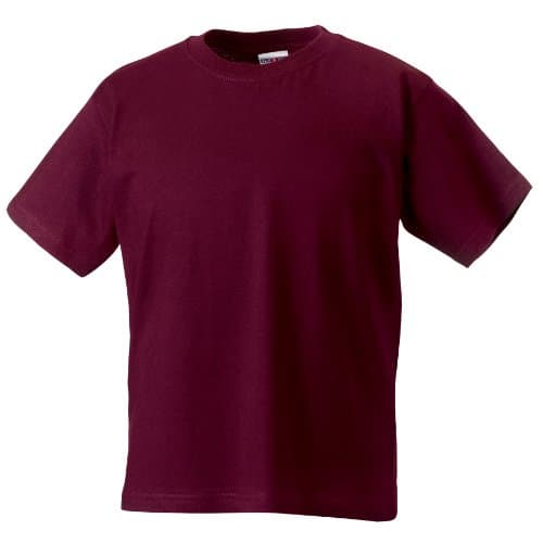 Image of Jerzees Schoolgear Childrens Classic Plain T-Shirt (7-8) (Burgundy)