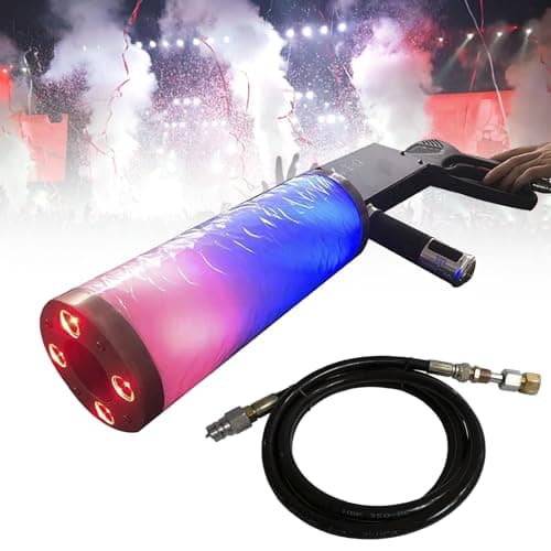 Image of Handheld CO2 Jet Blaster,CO2 Cannon Smoke Machine with RGB LED Lights,Carbon Dioxide Column Gun Stage Effect Equipment for Events/Wedding/Concert/Party/Club