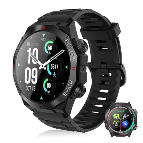 Image of invens Military Smart Watches for Men (Answer/Make Call) Fitness Tracker Watch Heart Rate/SpO2/Sleep Monitor 150+ Sports Tactical Mens Smart Watch IP68 Waterproof Rugged Smartwatches for iOS Android