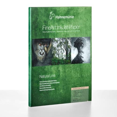 Image of Hahnemühle Bamboo Gloss Baryta Sustainable Inkjet Photo Paper with 90% Bamboo Fasteners, Natural White, 305gsm (329x483mm)
