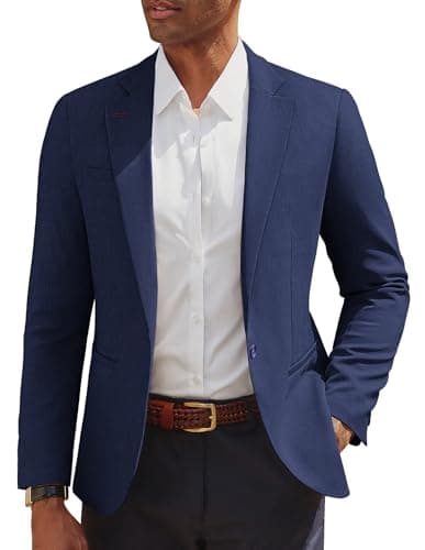 Image of PJ PAUL JONES Mens Suit Jacket Casual Sports Coats for Wedding Business Blazers Regular Fit M Navy Blue