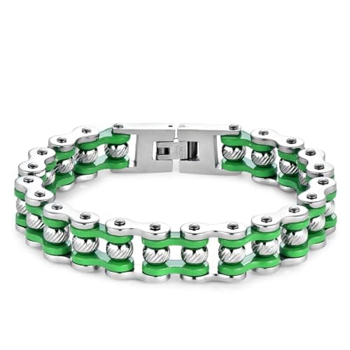 Image of LAFATINA Masculine Bicycle Bike Chain Bracelets for Men Fathers Day Stainless Steel Masculine Biker Bangle Wristband