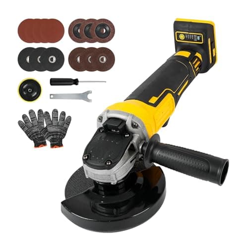 Image of Cordless Angle Grinder for Dewalt 18V/20V Battery, 8000RPM Brushless Grinder Tool with 125mm Grinding Blades for Cutting, Grinding, Polishing(NO Battery)
