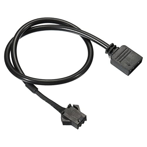 Image of PATIKIL 3 Pin 5V 30cm Long Computer Motherboard Interface to SM3P Female Extension Cable, Power Adapter Plastic Metal for RGB Fans LED Strips, Black