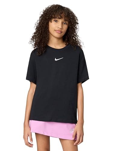 Image of Nike FZ5539-010 G NSW TEE BOY ESSNTL LBR T-Shirt Girls Black Size M