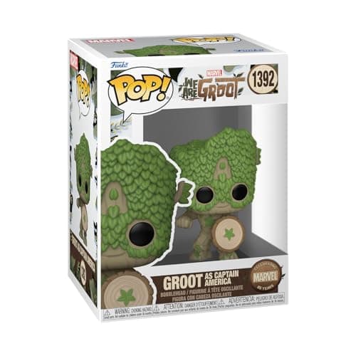 Image of Funko Pop! Marvel: WAG - Captain America - We Are Groot - Collectable Vinyl Figure - Gift Idea - Official Merchandise - Toys for Kids & Adults - TV Fans - Model Figure for Collectors and Display