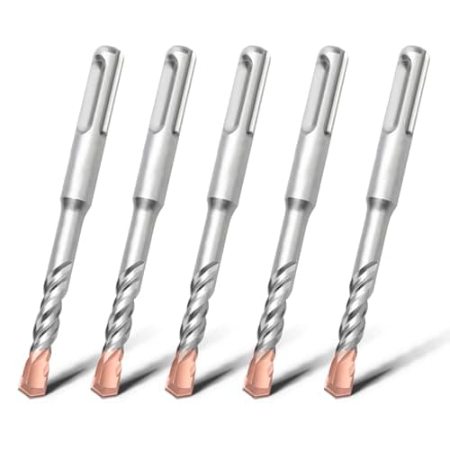 Image of HSAWBIT 5 PACK OF - 6mm x 160mm LONG SDS MASONRY DRILL BIT, TUNGSTEN CARBIDE TIP SDS PLUS SHANK, FOR WALL STONE CONCRETE BRICK