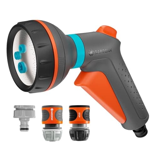 Image of Gardena Classic Multifunctional Sprayer Starter Set Sprayers & Nozzles: Multi garden hose sprayer, For cleaning and watering, Four versatile spray patterns, Designed to last (18372-20)