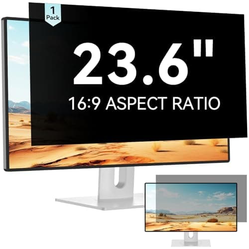Image of 23.6 Inch Computer Privacy Screen Filter for 16:9 Aspect Ratio Widescreen Monitor - Anti Glare Blue Light Filter, Removable Computer Monitor Privacy Shield, Anti-Scratch Screen Protector Film 23.6 in