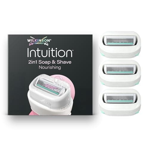 Image of Wilkinson Sword Intuition 2in1 Soap & Shave Nourishing Razors for Women, Built-in Vegan Soap, 3 Women's Razor Blade Refills