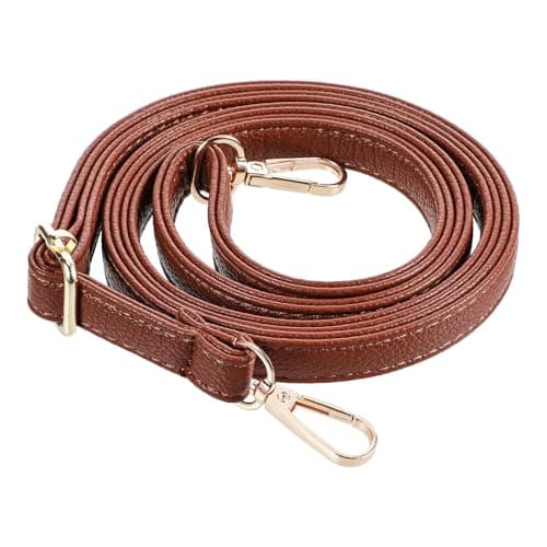 Image of Purse Strap Replacement 33.4-59 Inch Adjustable Leather Belt for Purse Crossbody Bag Handbags (Brown Strap, Gold Buckle)