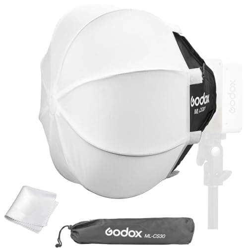 Image of Godox ML100BI Softbox, CS30 Ball Softbox, MS30 Collapsible Lantern - 30x30cm Mount Soft Box for Godox ML Series