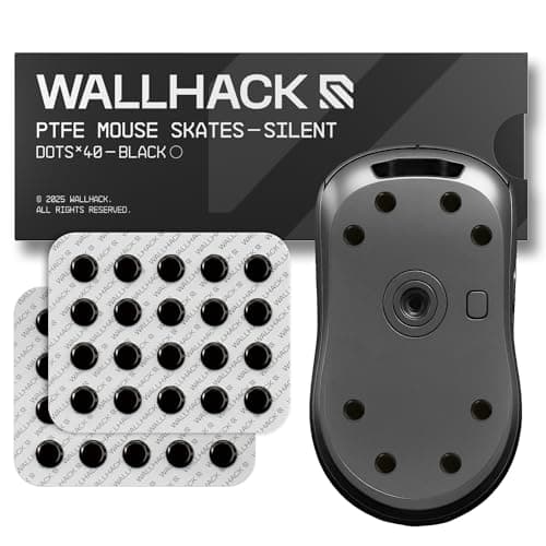 Image of Wallhack PTFE Dot Silent Mouse Skates | Premium Universal Skates for Gaming Mice | Ultra-Smooth Glide on Cloth & Glass Pads | Customize Speed & Control | Fast, Easy to Apply | Black 7mm x 7mm