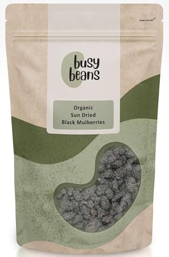 Image of Organic Sun Dried Black Mulberries - Certified Organic - by Busy Beans Organic (1kg)