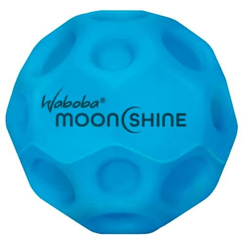 Image of Waboba Moonshine Ball, Light Up Moon, Hyper Bouncy Glow In The Dark, Extra Bounce Land Ball – Blue - 60x60x60 mm