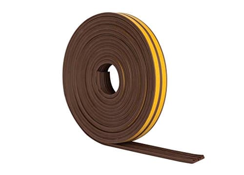 Image of Stormguard EPDM E Profile Draught Excluder - Self Adhesive Rubber Weather Strip - 5m, Brown
