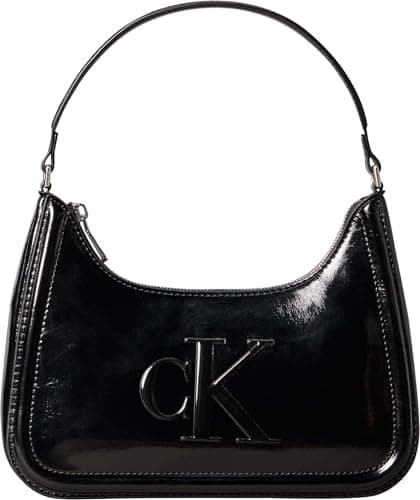 Image of Calvin Klein Women's BOLD CK METALLIC SHOULDER BAG LV04F3332G Crossover, Black (Black), One Size