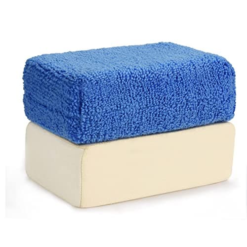 Image of Noosverl Chamois Demister Pad Car Demister Pad Car Sponge Chamois Leathers Microfibre Cloth, for Windscreen Mirrors and Windows Fog Remover Car Cleaning Kit (2pcs-Blue and Beige)
