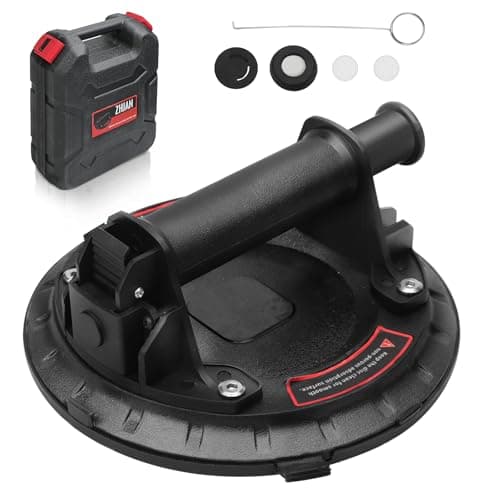Image of ZHJAN 8" Glass Suction Cups to Lift Large Glass,Glass Suckers Lifters with Handle and Carry Box,200KG Lifting Capacity,Industrial Glass Lifte for Replace Windshield Tile Marble Floor