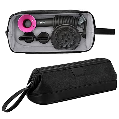 Image of Kyrio Hair Dryer Universal Zipper Storage Bag Compatible with Dyson Supersonic Hair Dryer Dyson Airwrap Styler Accessories, Travel Portable Cosmetic Organizer Case (Black)