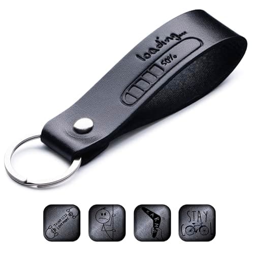 Image of MAGOR Leather Keyring – Sustainable Gift with Hot Embossed Message for Your Loved One, Perfect for Men & Women, Handmade Full-Grain Leather (Loading)