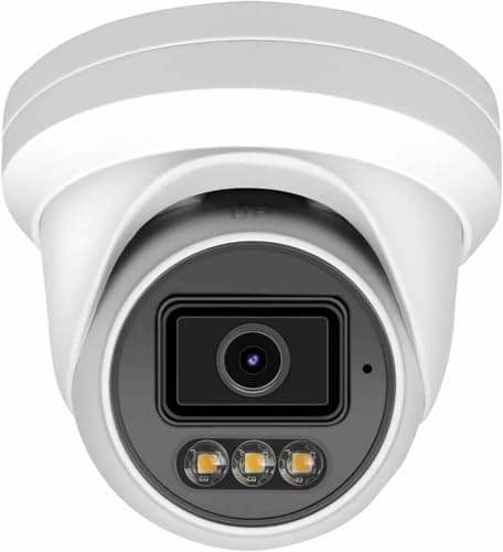 Image of JUSTOP 5MP 3K Audio Full Colour Dome Turret AOC CCTV Security Camera, 3.6mm Lens Wide-Angle, Outdoor Waterproof, Built-in Microphone (White)