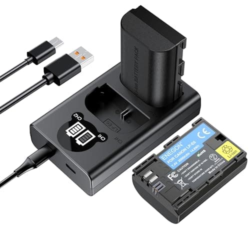 Image of ENEGON LP-E6 LP-E6N Replacement Battery (2-Pack) and Smart LED Dual USB Charger for Canon EOS 5D Mark II/III/IV, 5DS, 5DS R, 6D, 7D, 7D Mark II, 60D, 70D, 80D, 90D Cameras and more