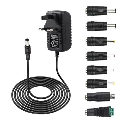 Image of 5V 2A Power Adapter Universal Power Supply Replacement, AC to DC 5v Adaptor with 8 DC Plugs,AC Adapter 100-240V 50 60Hz, 5 V Charger Adaptor for LED Strip, Router, TV Box, Audio, Speaker,Wall Charger