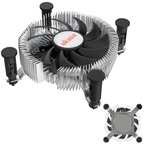 Image of Akasa Aluminium Intel® LGA1700 Mini-ITX Cooler | Designed for Core™ i9 processors up to 35W TDP | 26.9mm Low Profile CPU Cooler | Heatsink with Aluminium Core | 75mm PWM Fan | AK-CC6601EP01