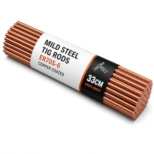 Image of Mild Steel TIG Welding Filler Rods Wire 1.6mm 2.4mm 3.2mm CCMS by BMF DIRECT, 33cm Short Length Copper Coated (50, 1.6mm)