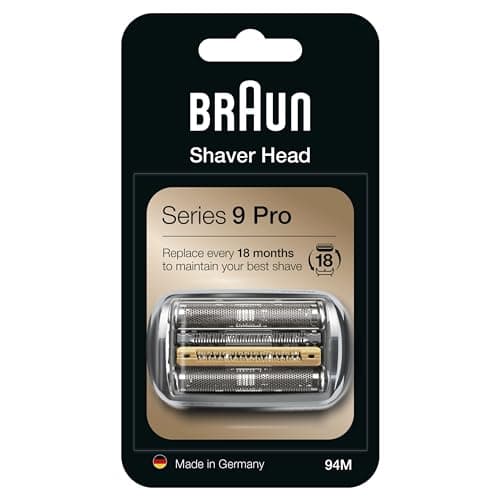 Image of Braun Electric Shaver Replacement Head 94M, Silver, Compatible with Series 9 Pro and Series 9 Electric Shavers