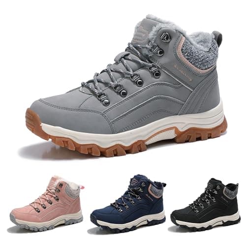 Image of ARRIGO BELLO Womens Snow Boots Winter Boots Warm Ankle Fully Fur Lined Anti-Slip Leather Work Walking Hiking Outdoor Urban 4UK-7UK (K Grey, Numeric_5_Point_5)