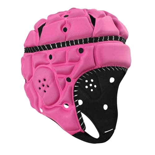 Image of Jormino Soft Impact Protective Headgear, Anti-Collision Head Guard Cap, Soccer Goalie Hat in Sports Training Game Pink