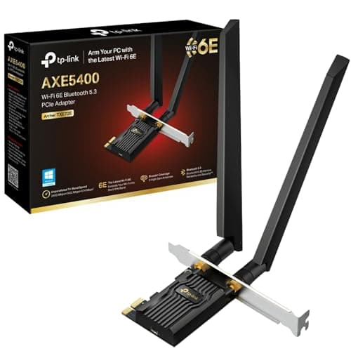 Image of TP-Link Archer TXE72E AXE5400Mbps Tri-Band WiFi 6E Bluetooth 5.3 PCIe Adapter with Two Antennas, Ultra-Low Latency WiFi Adapter for PC, Ideal for AR/VR, 8K Streaming, Supports Windows 11, Easy Setup