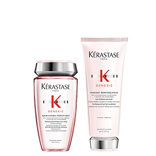 Image of Kérastase Duo Genesis, Nourishing Shampoo & Hydrating Conditioner, For Weakened Hair, With Ginger Root & Edelweiss Flower, Bain Hydra-Fortifiant, 250ml & Fondant Reinforcateur, 200ml