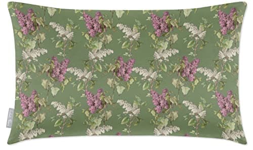 Image of Izabela Peters Cushions With Covers Included, Filled Cushion, Eco-Friendly Velvet Cushions, 55 x 35 cm, Evening Garden - Sage, Chair Cushions, Sofa Cushions, Seat Cushions