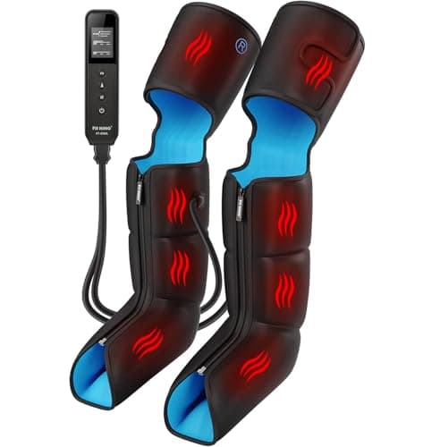 Image of FIT KING Leg Massagers for Pain and Circulation Compression Boots with Heat, Leg Massager Machine for Swollen Legs, Edema, RLS Pain Relief, Recovery After Hard Workout