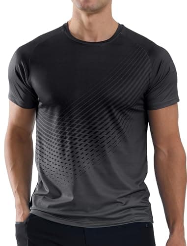 Image of Men’s T-Shirts Gym Running T Shirts for Men Moisture Wicking Athletic Sport Breathable Tops Quick Dry Short Sleeve Workout T-Shirt Black 3XL