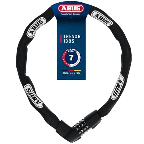 Image of ABUS chain lock Tresor 1385 - Combination lock made of hardened steel - 7 mm strong square chain - ABUS security level 7 - 85 cm - Orange