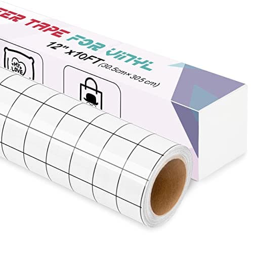 Image of IModeur 10Ft Transfer Tape for Vinyl - 30.5 x 305 cm High Tack Transfer Paper Tape Roll with Black Grid for Permanent Vinyl and Self Adhesive Vinyl, Signs Stickers, Car Decals