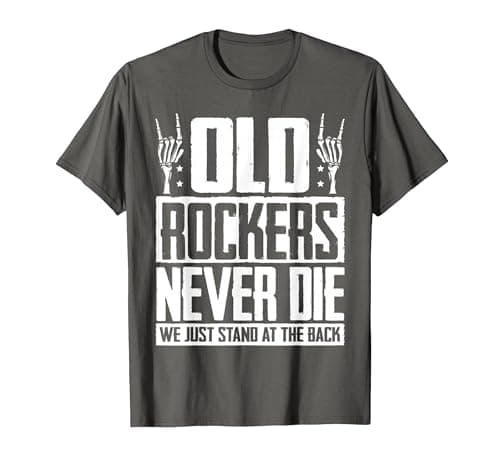 Image of Old Rockers Never Die Shirt, Rock Music, Rocker T-Shirt, Men, Asphalt Grey, 4X-Large