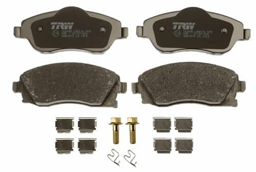 Image of TRW GDB1570 Brake Pad Set of 4 for Vauxhall Corsa MK II (C) (X01) 2000-2007 Front Axle and other vehicles