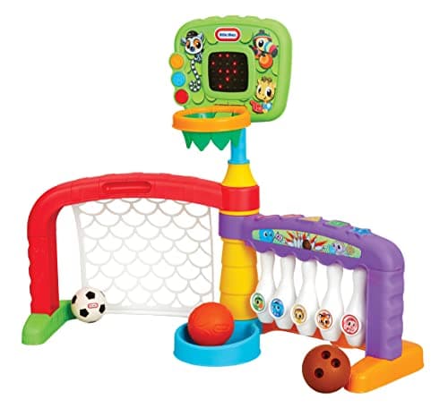 Image of Little Tikes 3-in-1 Sports Zone for Children - Basketball, Football and Bowling - Hours of Active Play - Promotes Balance and Coordination, from 9 Months to 3 Years