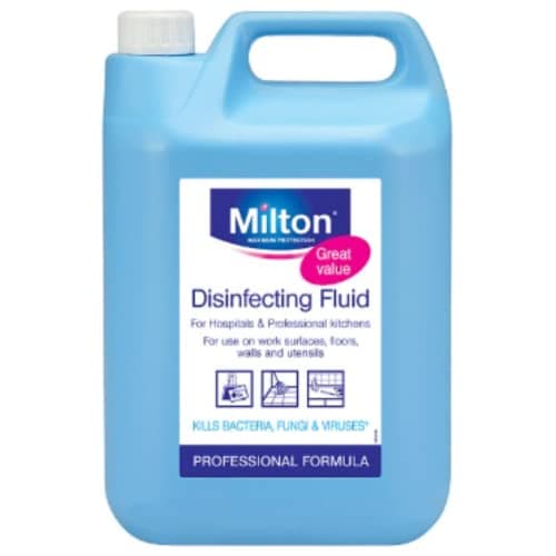 Image of Milton Disinfecting Fluid, For Use On Work Surface, Floors, Walls & Ustensils 5L x 2