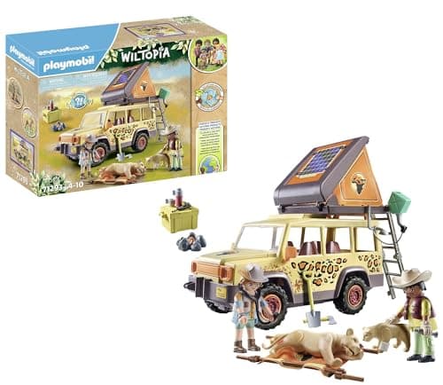 Image of Playmobil 71293 Wiltopia Rescue All-Terrain Vehicle, adventurous animal set, educational toy made of sustainable material, fun imaginative role-play, playsets suitable for children ages 4+