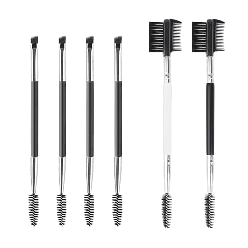 Image of TRKETK 6 Pcs Eyebrow Brush Professional Double-ended Eyelash Comb Angled Eyebrow and Spoolie Eyelash Comb 2 in 1 Eyebrow Brush Tool Makeup Tool for Modifying Brows and Eyelashes