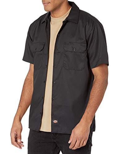 Image of Dickies Men's short button down shirts, Black, L UK