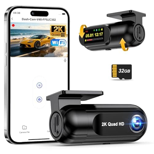 Image of CHORTAU Dash Cam 2K Car Camera, Mini WiFi Dashcam with 32GB SD Card Dash Cam Front, Enhanced Night Vision Car Camera Dash Cam, App Controlled Dashcams with 24H Parking Mode, G-Sensor, Loop Recording